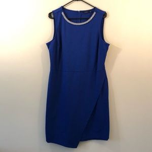 Royal Blue Dress with Decorative Collar